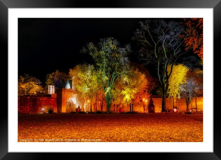 The Poert St Louis in Quebec City at night Framed Mounted Print by Colin Woods