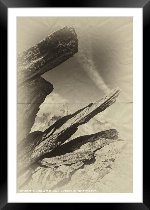 Rocks and Peaks Framed Mounted Print by Colin Woods