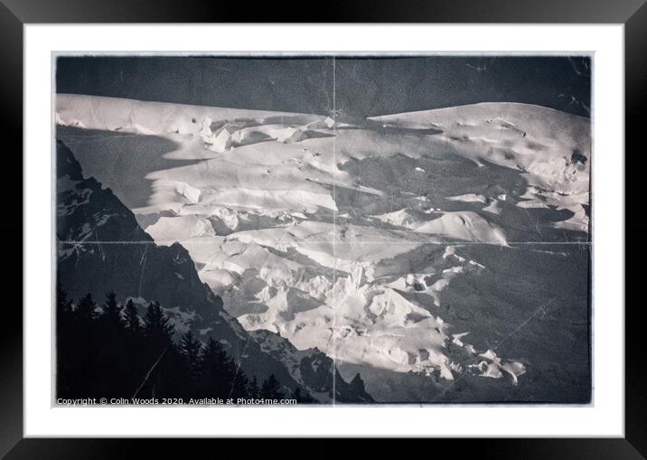First Rays of sun on Mont Blanc du Tacul in the French Alps Framed Mounted Print by Colin Woods