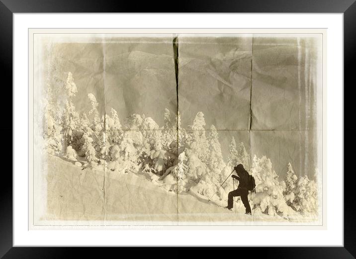 Snowshoeing in the Chic Choc mountains in Quebec Framed Mounted Print by Colin Woods