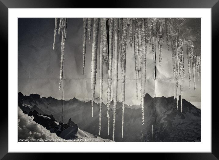 Icicles at dawn in the French Alps Framed Mounted Print by Colin Woods