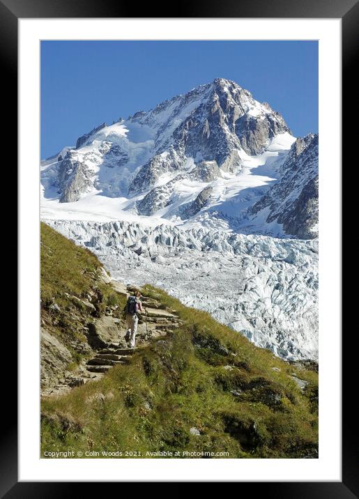 Trekker in the French Alps Framed Mounted Print by Colin Woods