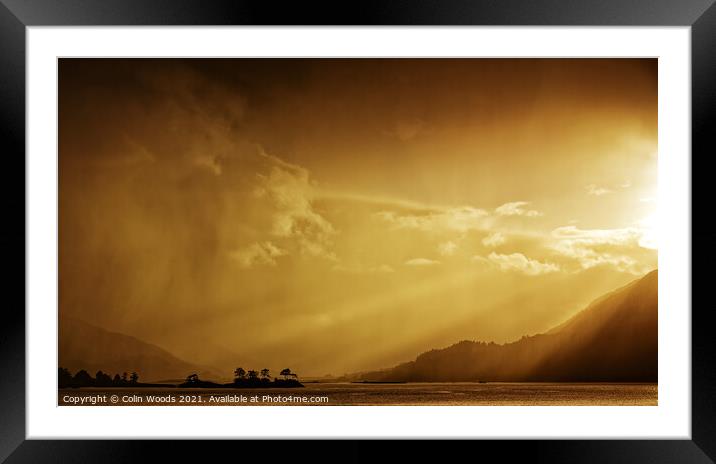 Wild evening storm light over Loch Linnhe in the Scottish Highlands near Fort William, Scotland Framed Mounted Print by Colin Woods