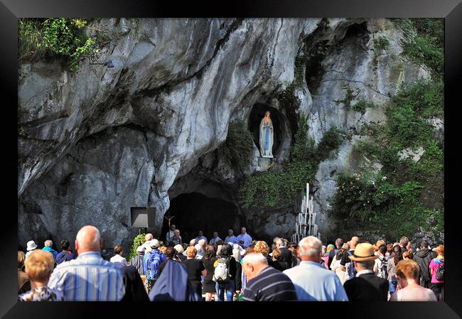 Grotto at Sanctuary of Our Lady of Lourdes, France Framed Print by Arterra 
