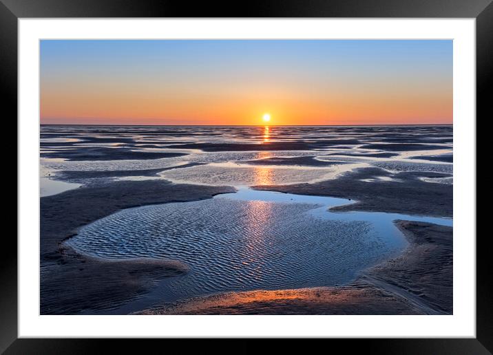 Sunset over the Wadden Sea Framed Mounted Print by Arterra 