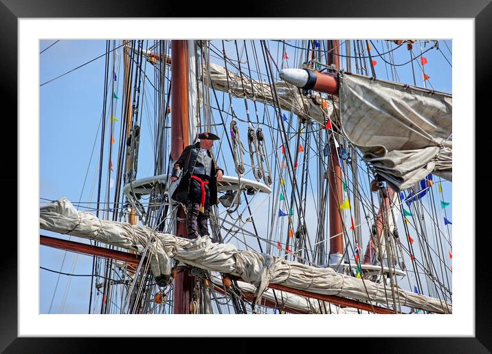Tall Ship and Buccaneer Framed Mounted Print by Arterra 
