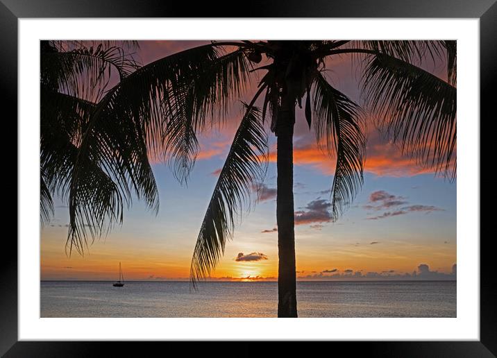 Caribbean Sea at Sunset Framed Mounted Print by Arterra 