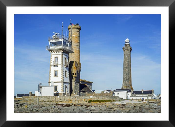 Lighthouses at Pointe de Penmarch, Brittany Framed Mounted Print by Arterra 