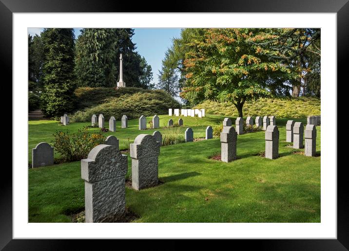 St Symphorien WW1 Military Cemetery Framed Mounted Print by Arterra 