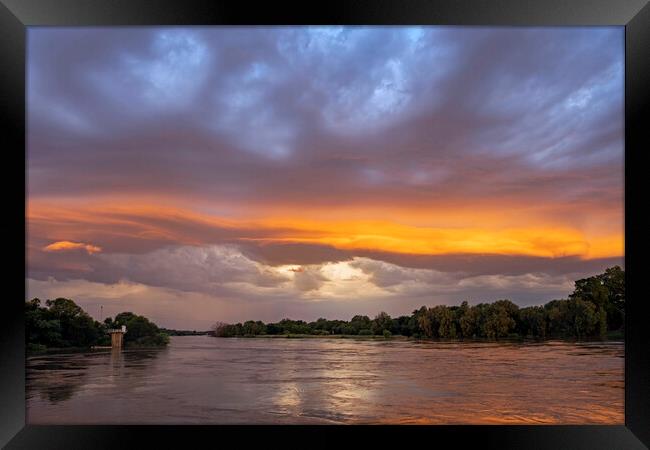 Orange River at Sunset Framed Print by Arterra 