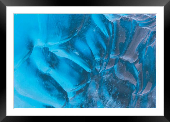 Blue Glacier Ice Abstract Framed Mounted Print by Arterra 