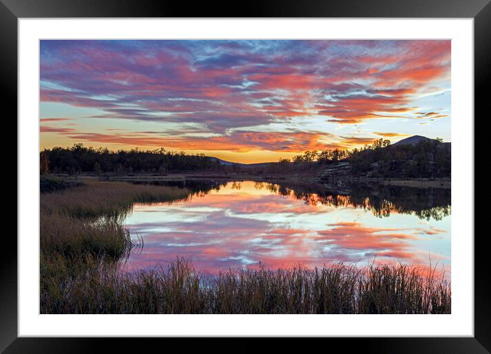 Fokstumyra Nature Reserve at Sunset, Norway Framed Mounted Print by Arterra 