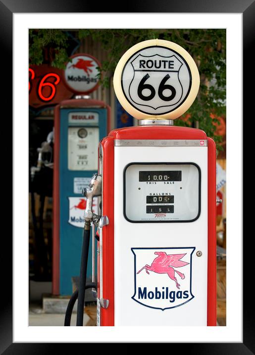 Petrol Station along Route 66 Framed Mounted Print by Arterra 