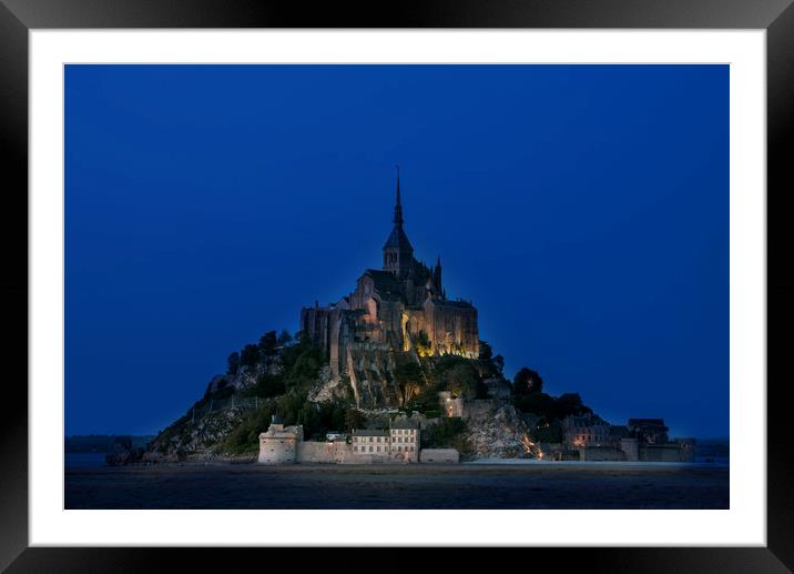 Mont Saint-Michel at Night Framed Mounted Print by Arterra 