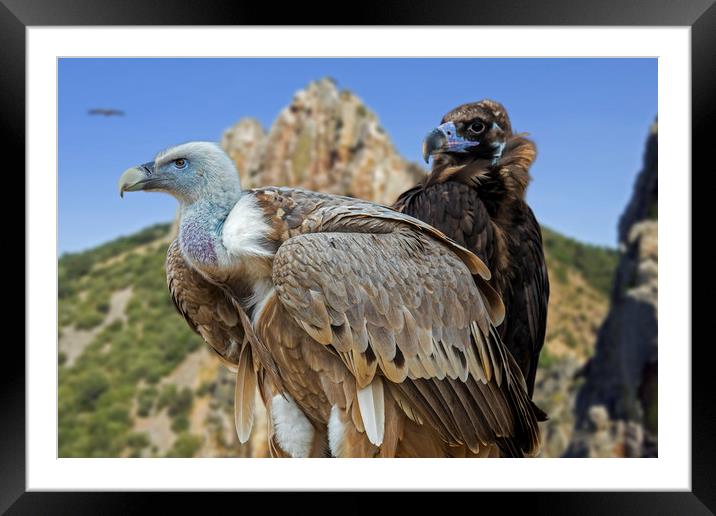 Vultures Framed Mounted Print by Arterra 