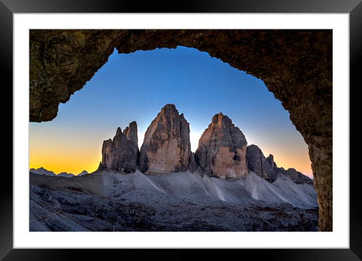 Tre Cime Di Lavaredo, Dolomites Framed Mounted Print by Arterra 