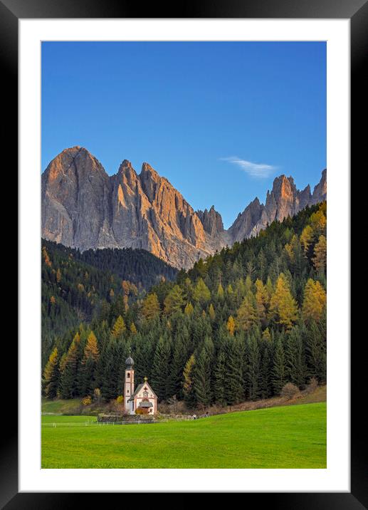 Val di Funes in Autumn, Dolomites Framed Mounted Print by Arterra 
