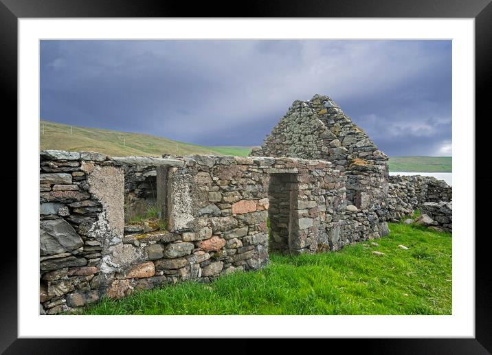 Ruined Croft in Shetland Framed Mounted Print by Arterra 