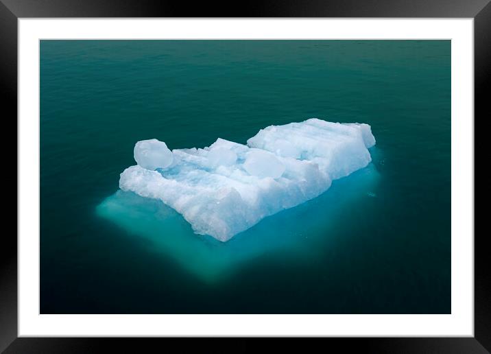 Iceberg Floating in Arctic Sea Framed Mounted Print by Arterra 