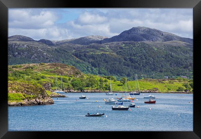 Sailing Boats at Badachro, Scotland Framed Print by Arterra 