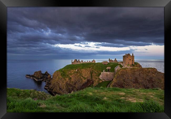 Menacing Clouds over Dunnottar Castle, Scotland Framed Print by Arterra 