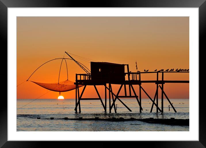 Fishing Hut with Lift Net, Loire-Atlantique Framed Mounted Print by Arterra 