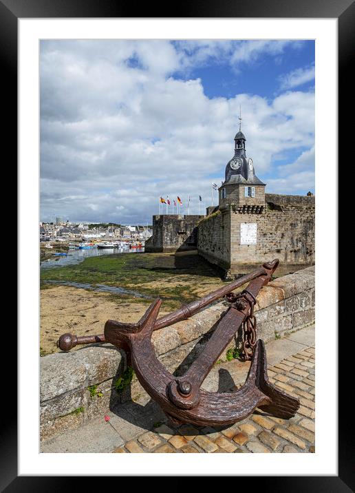 Old Anchor at Concarneau in Finistère, Brittany, France Framed Mounted Print by Arterra 