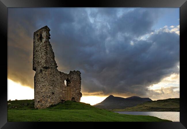 Ardvreck Castle at Sunset, Scotland Framed Print by Arterra 