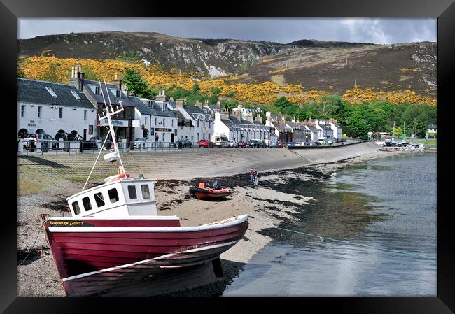 Fishing Boat in the Ullapool Harbour, Scotland Framed Print by Arterra 
