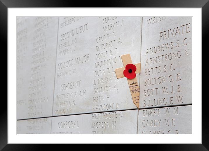 Names on the Menin Gate Memorial to the Missing Framed Mounted Print by Arterra 