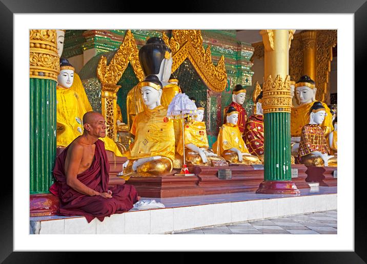 Shwedagon Zedi Daw Pagoda at Yangon / Rangoon, Burma Framed Mounted Print by Arterra 