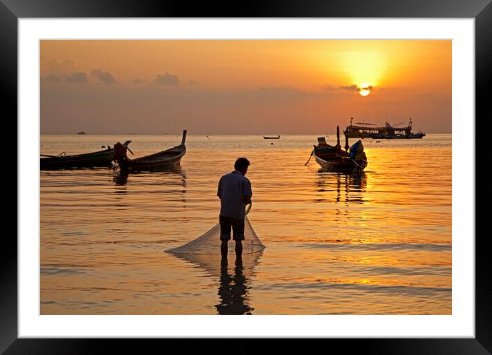Koh Tao at Sunset, Thailand Framed Mounted Print by Arterra 
