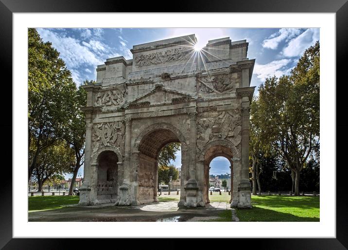 Roman Triumphal Arch of Orange in the Vaucluse, France Framed Mounted Print by Arterra 