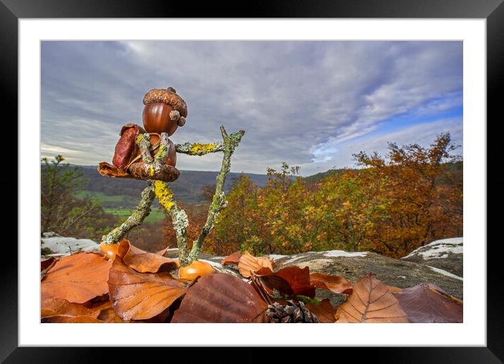 Little Backpacker In Autumn Framed Mounted Print by Arterra 