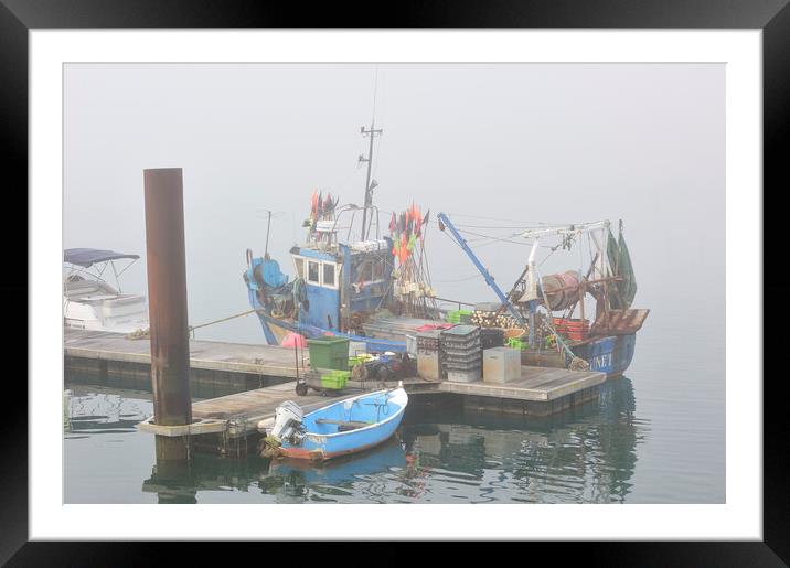 Fishing Boat in Thick Fog Framed Mounted Print by Arterra 