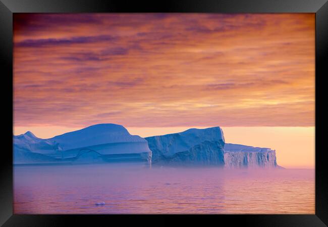 Kangia Icefjord at Sunset in Greenland Framed Print by Arterra 