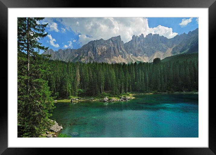 Lago di Carezza, Dolomites, Italy Framed Mounted Print by Arterra 