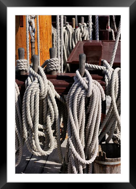 Ropes and Knots on Deck Framed Mounted Print by Arterra 