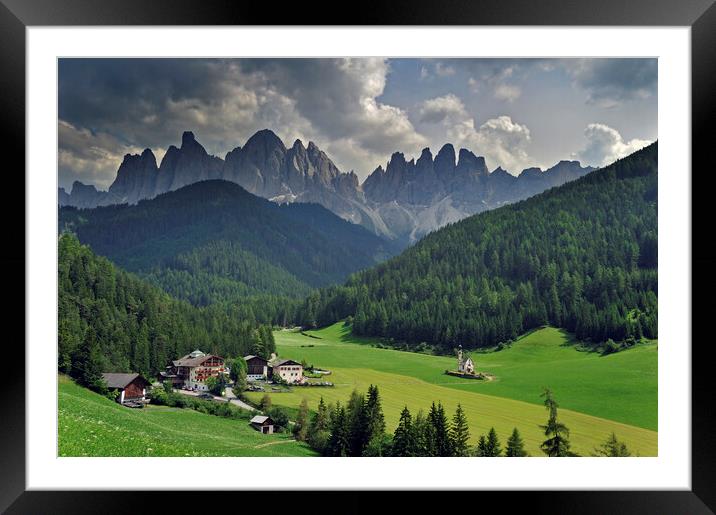 Val di Funes / Villnösstal, Dolomites Framed Mounted Print by Arterra 
