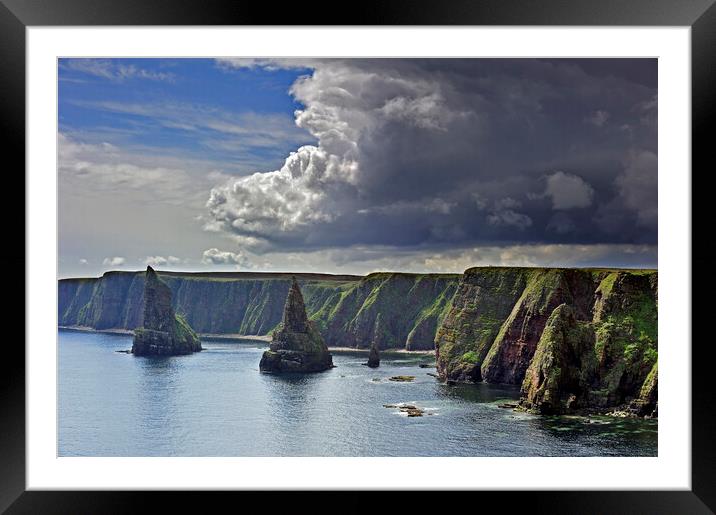 Rain Clouds over Duncansby Stacks, Scotland Framed Mounted Print by Arterra 