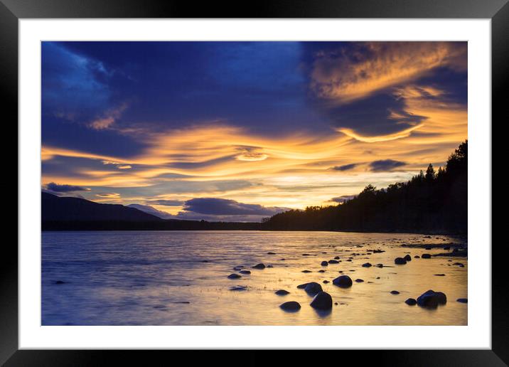 Loch Morlich at Sunset, Scotland Framed Mounted Print by Arterra 