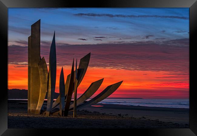 Omaha Beach Monument Les Braves, Normandy Framed Print by Arterra 