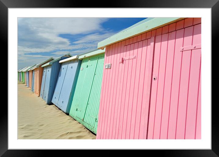 Colourful Beach Huts Framed Mounted Print by Arterra 
