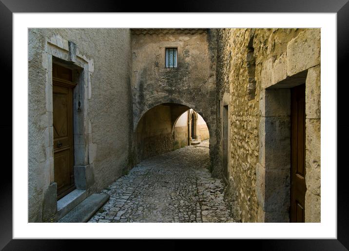 Medieval Alley in Banon, Provence Framed Mounted Print by Arterra 