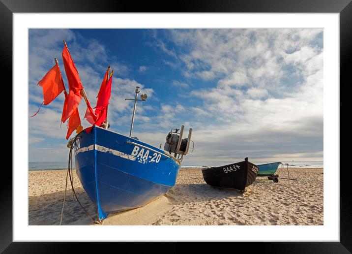 Fishing Boats on the Beach Framed Mounted Print by Arterra 
