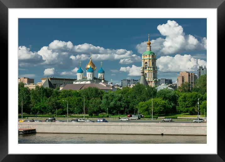 Domes of the Novospassky monastery. Framed Mounted Print by Valerii Soloviov