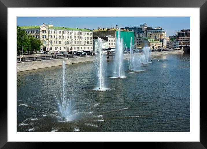 The fountains on the river. Framed Mounted Print by Valerii Soloviov