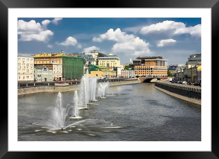 The fountains on the river. Framed Mounted Print by Valerii Soloviov