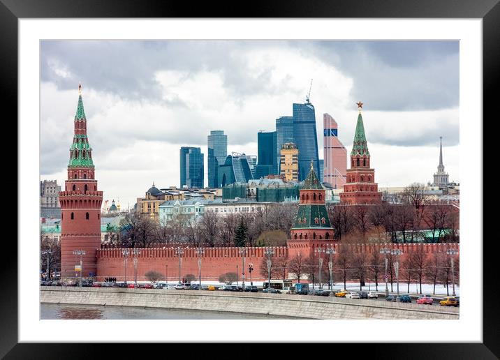 Panorama Of Moscow Kremlin. Framed Mounted Print by Valerii Soloviov