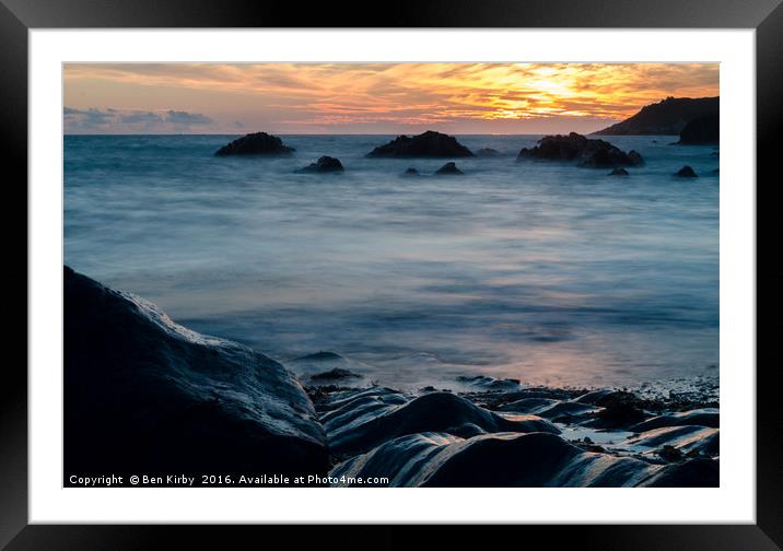 Smooth Woolacombe Waters Framed Mounted Print by Ben Kirby
